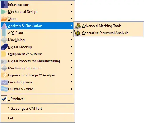 CATIA V5 Modules list