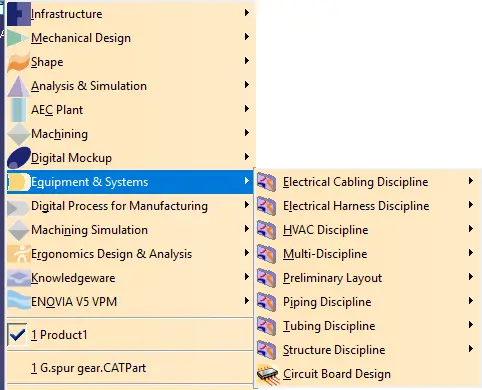 CATIA V5 Modules list