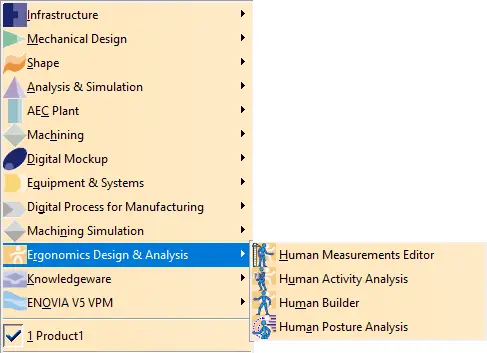 CATIA V5 Modules list