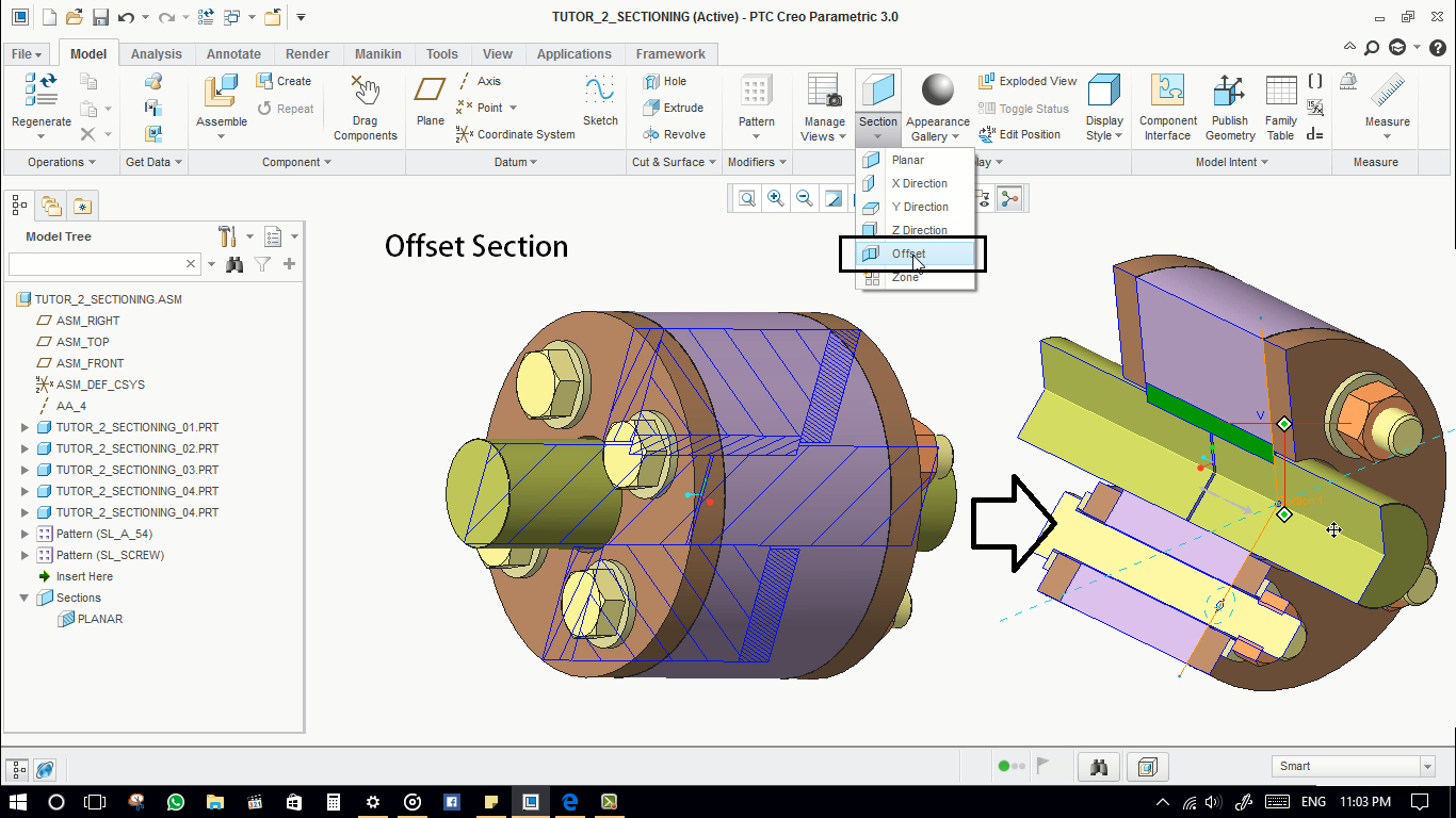 Sections in Creo