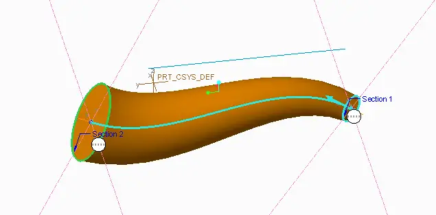 blended Sweep feature in Creo 