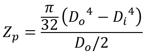 Section Modulus formula for hallow shaft