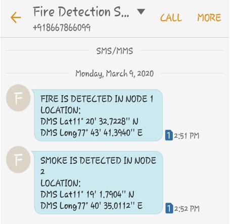 Fire Detection in Forest notification system