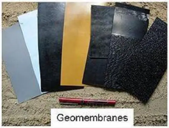 Plate 2: picture showing different types of geomembranes