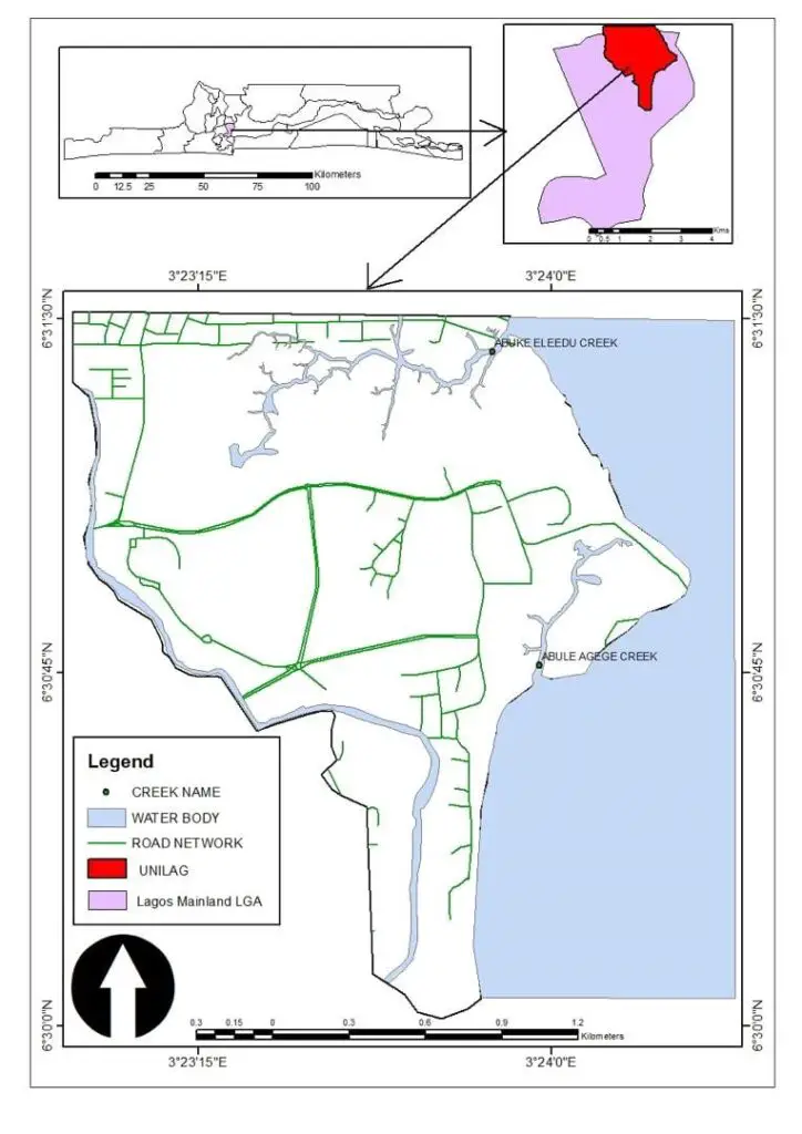 Figure 1.  Map showing the sampling stations