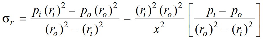 Stresses in Thick Cylindrical Shell from lames equation