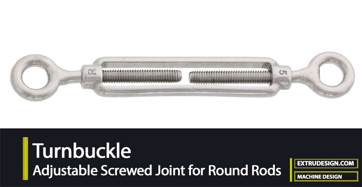 Turnbuckle Adjustable Screwed Joint for Round Rods ExtruDesign