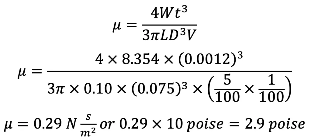 Calculating Coefficient of Viscosity in  Damper