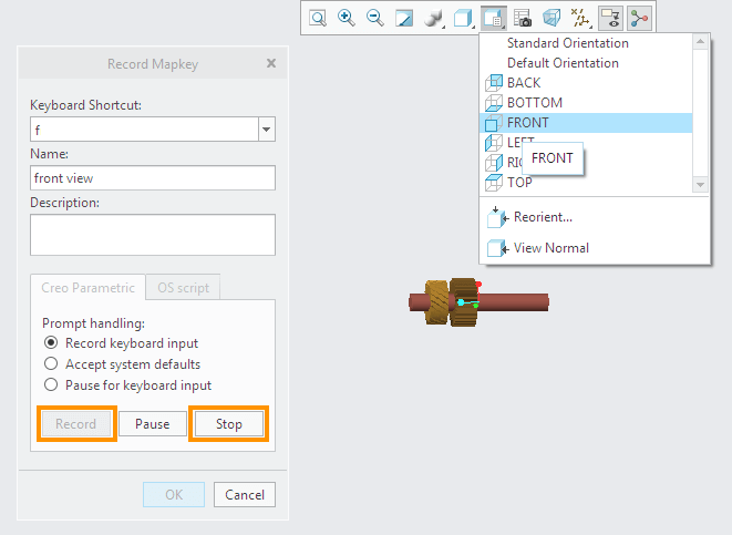 Mapkeys in Creo - Keyboard Shortcuts for Standard Views