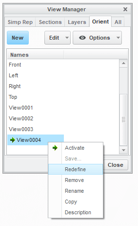 Importing saved view orientations in Creo