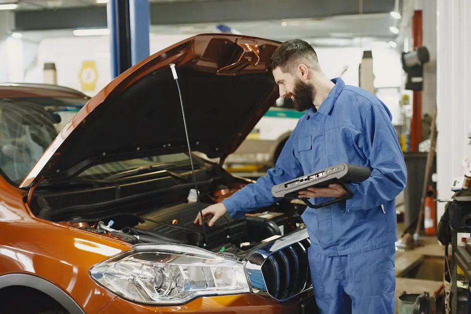 A mechanic checking a car's engine during maintenance
